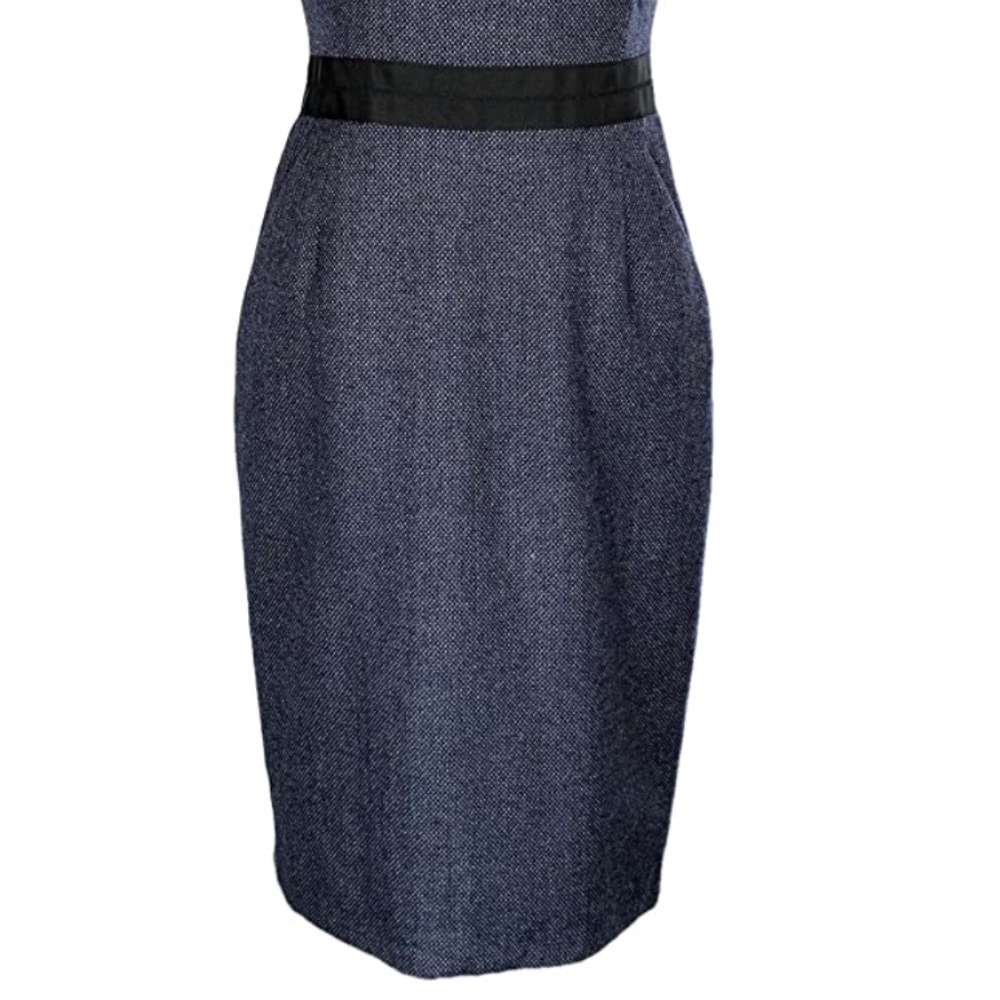 J. Crew Cap-Sleeve Dress in Mini-Dot Wool - Picture 2 of 3